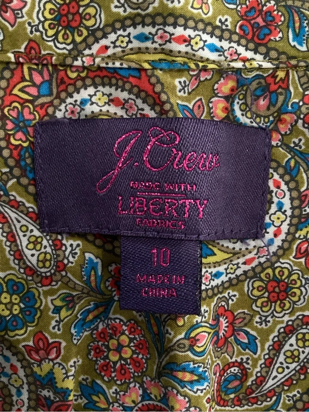 J. Crew Paisley Button-Down Shirt in Brown and Cream size 10 #35